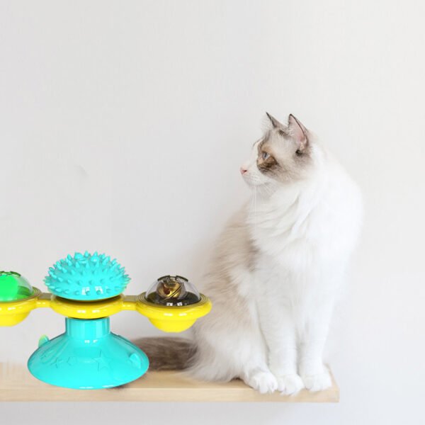 Cat Rotating Windmill Multi-Function Toys Itch Scratching Device Teeth Shining Toy - Image 8