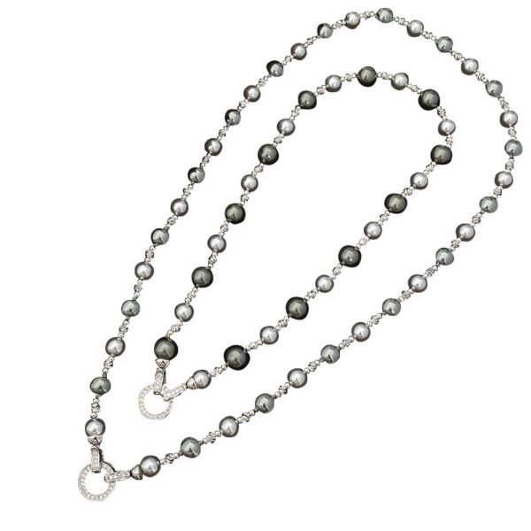 Mixed Color Pearl Sweater Chain Women's Long Necklace - Image 3