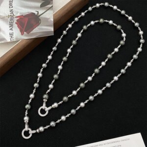 Mixed Color Pearl Sweater Chain Women's Long Necklace
