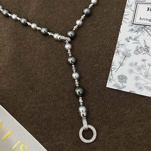 Mixed Color Pearl Sweater Chain Women's Long Necklace - Image 5
