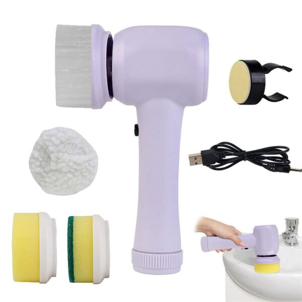 Electric Cleaning Brush 4 In 1 Spinning Scrubber Handheld Electric Cordless Cleaning Brush Portable - Image 4